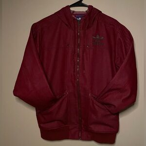 Adidas Red Bomber Jacket Varsity Style